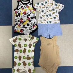 西松屋 ベビー ロンパース 3点＋肌着セット