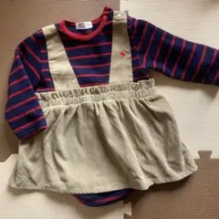 ポロベビー　重ね着風ロンパース