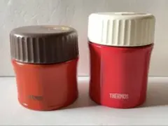 THERMOS スープジャー 2個セットオレンジ 赤　used
