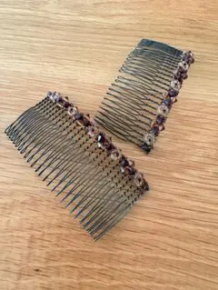 コンプレックスビズ　ヘアコーム　2個セットブラウン系 ビーズ【匿名配送】