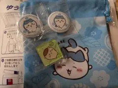 くら寿司 ちいかわ ハチワレ くり　マグネット 缶　巾着