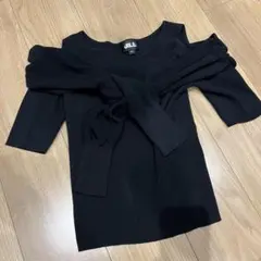 JILL by JILLSTUART フェイクレイヤードニット ブラック 半袖のサムネイル