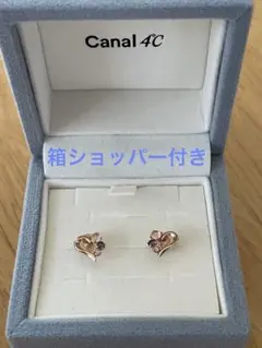 Canal 4℃ K10 ピンクゴールド　ハート型スタッドピアス