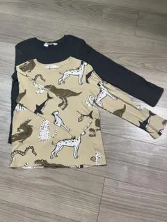 H&M 動物プリント 長袖カットソー 2枚セット