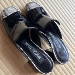 Sergio Rossi ミュール　ブラック/スネーク柄