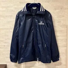 アディダス　80s　デサント製　古着　ナイロンジャケット　※記名あり