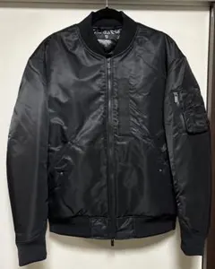 【美品】ユニクロ+J 復刻版ハイブリッドダウンオーバーサイズMA-1 黒 Ｌ