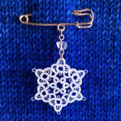 neve ～ネーヴェ～　雪の結晶　タティングレース　ストールピン　カブトピン