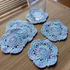 【6枚セット】ハンドメイド レース編み コースター ドイリー