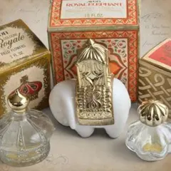AVON ヴィンテージ 香水瓶 3点セット 象 ミルクガラス 王冠