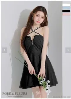 ROBE de FLEURS ブラックミニドレス