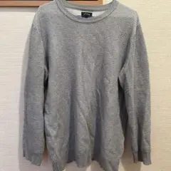 BEAMS グレー編み地ニット Lサイズ