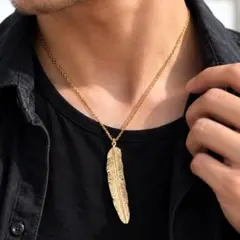 フェザーネックレス ゴールド