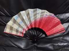扇子　29cm 銀ホログラム巻き帯　舞扇子　舞踊　大衆演劇　着物　和装　小物