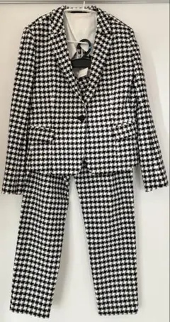 【高級】FOSSI イタリア製生地 千鳥格子 セットアップスーツ 42 未使用