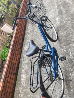 引き取り限定】自転車 中古車 変速 シティサイクル 赤 茶色サドル