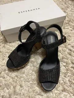 ESPERANZA ブラックサンダル スタッズ付き Mサイズ