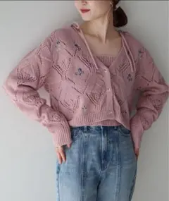 earth music&ecology カーディガン セット ピンク