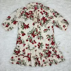【美品】ピンクハウス　半袖ワンピース　フリルワンピース　チェリー　サクランボ柄のサムネイル
