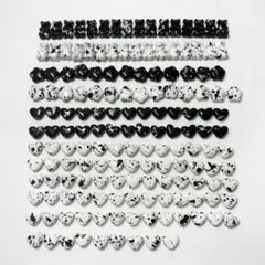 ⑰ ビーズ デコ パーツ 白黒 ベアグミ くま 星 ハート 159個 まとめ売り