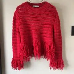 ZARA ザラ フリル ニット カラーニット 長袖 L 推し活 ライブ お出かけ