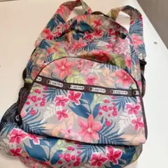 Lupine リュック 　バックパック　ナイロン　花柄　軽量　2way 折り畳み