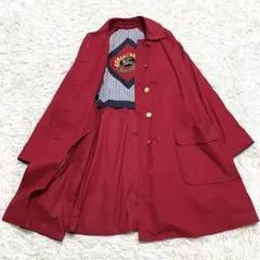 BURBERRY バーバリー ステンカラーコートロゴ 金ボタン 刺繍 レッドのサムネイル