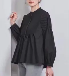 ピンタック　ロングスリーブブラウス　シャツ