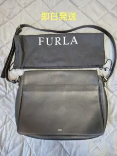 FURLA 黒 本革 ショルダーバッグ