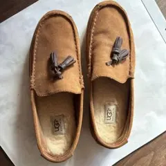 【良品】UGG アグ（27cm）モカシン スエード ボア タッセル