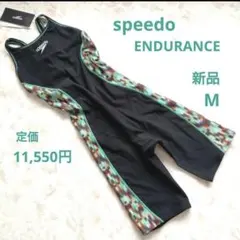 M 新品 speedo 競泳水着 ENDURANCE 厚生地 ハーフスパッツ 緑のサムネイル