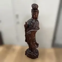 木彫り 観音像 仏像 置物 オブジェ インテリア コレクション