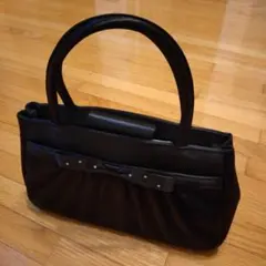 値下げ中!　リボン付きブラックトートバッグ