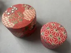 【家財整理】和柄 紙製ちりめん 小物入れ 2個セット