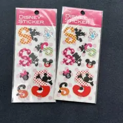 Disney ステッカー 2パック ミッキー・ミニー　イニシャルS