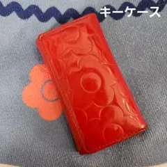 廃盤　マリークワント　キーケース　エナメル　花柄型押し　ピンク
