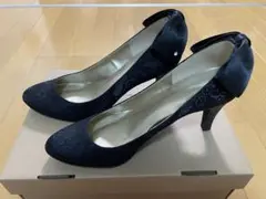 【美品】Vanitybeauty パンプス ブラック24.0cm レース ラメのサムネイル