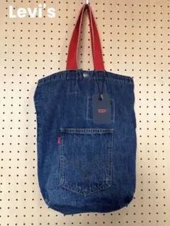 【新品】Levi's リーバイスデニムトートバッグ レッドハンドルのサムネイル