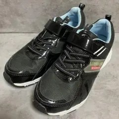 【ムーンスター】（23EE）ジュニアスニーカー ラブラッシュ ベルクロ ブラック