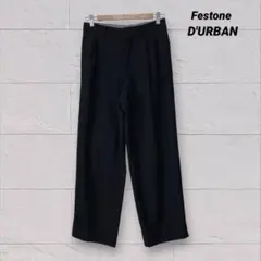 D'URBAN Festone スラックス ウール100% ブラック　ツータック