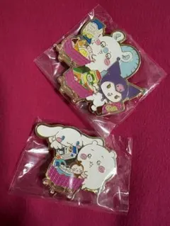 ちいかわ×サンリオキャラクターピンズコレクションちいかわシナモン＆モモンガクロミ
