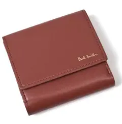 未使用 ポールスミス 羊革 財布 レザー レンガ マルチストライプ BPS204