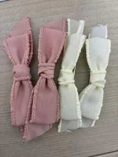 リボンヘアクリップ4個セット　女の子