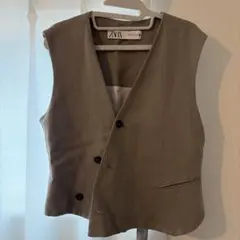 ZARA ベージュ ダブルボタン ベスト
