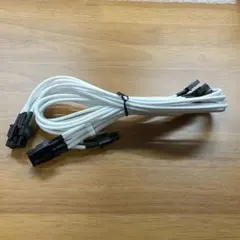 【未使用品】Corsair製 PCIeスリーブケーブル 12＋4ピン ホワイト①