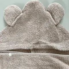 곰 귀가 달린 후드 목욕 타월 베이지