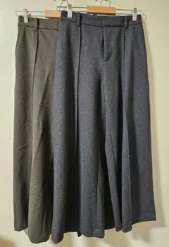 UNIQLO ブラッシュドジャージーワイドパンツ 2本セット