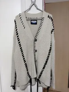鬼ワッフル ステッチ オーバーVネックカーディガン MAISON SPECIALのサムネイル