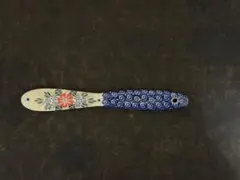 ポーランド食器 花柄 陶器製 バターナイフ ジャムスプレッダー 花柄 ブルー