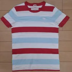 アバクロンビー&フィッチ・ レッド・ライトブルー・ホワイトボーダー・Tシャツのサムネイル
